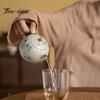 200ml Retro Ice Table Glaze Ceramic Teapot Handamde Xishi Pot Hand-painted Bamboo Kettle Tea Kung Fu Set Making Tool with Filter