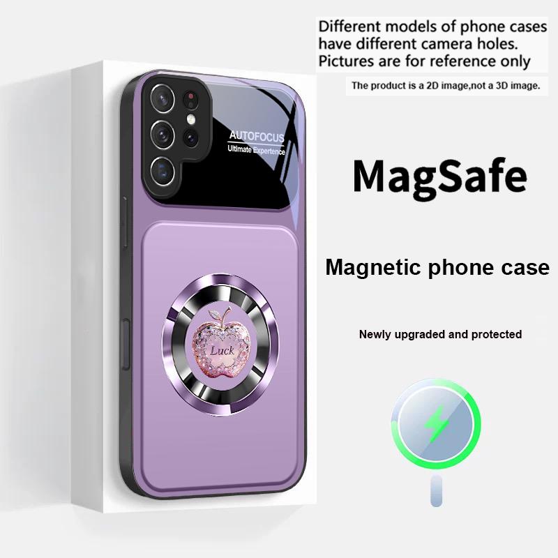 Абсолютное чувство удачи Для Magsafe Samsung S25 S25 Edge S25Ultra S8 9 10 20 S21 Pro 22 Plus S23 FE S24 Ultra Стеклянный Чехол для Телефона