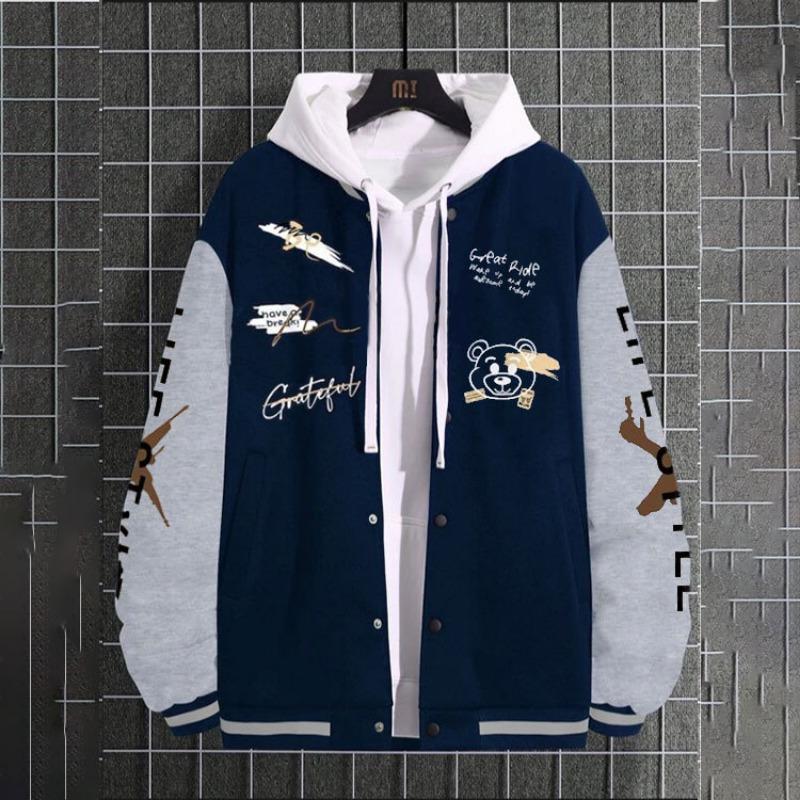 Men's Baseball Uniform Jacket Spring and Autumn Trendy Brand American High Street Handsome Young Men's Loose Casual Jacket