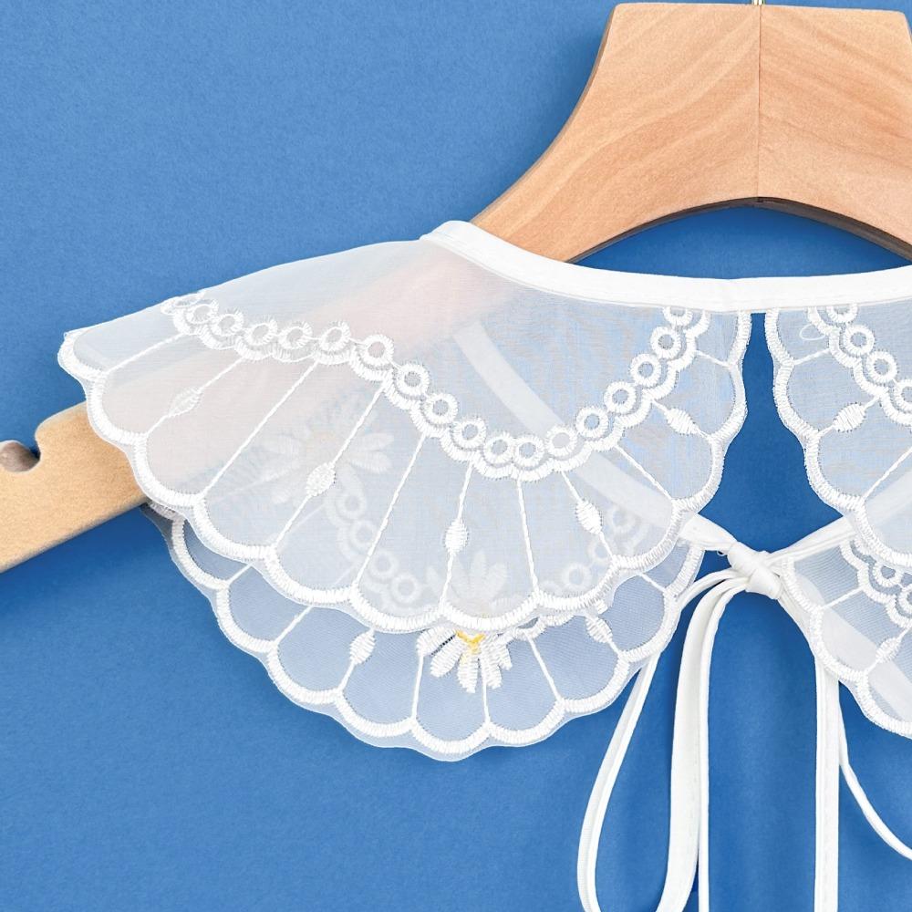 Органза Вышивка Съемная рубашка Аксессуары для одежды Плащ Поддельные воротники Поддельный воротник