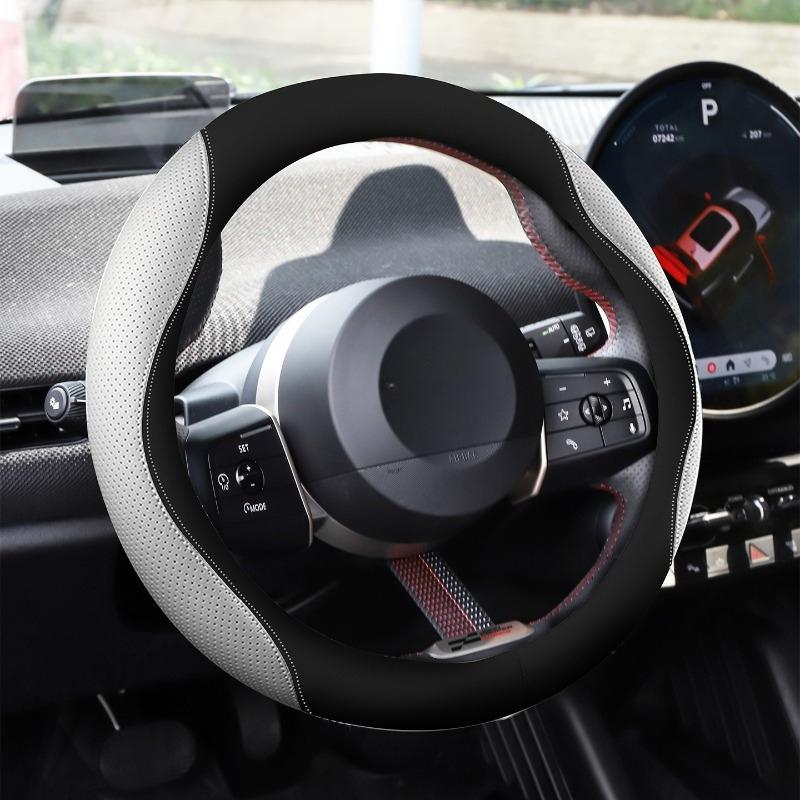 36CM Leather Steering Wheel Cover Protector For MINI J01 J05 U25 F65 F66 All Season Universal Car Interior Accessories