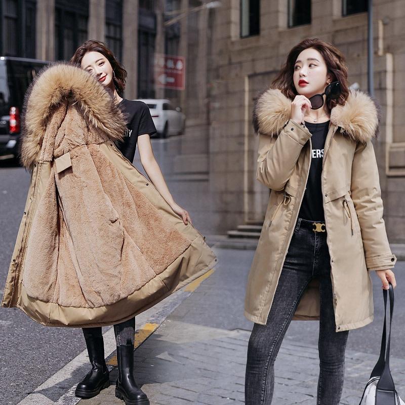 Large size pie overcomes women's medium and long cotton-padded clothes, waist catties, fat mm thickened cotton-padded jackets, three-dimens