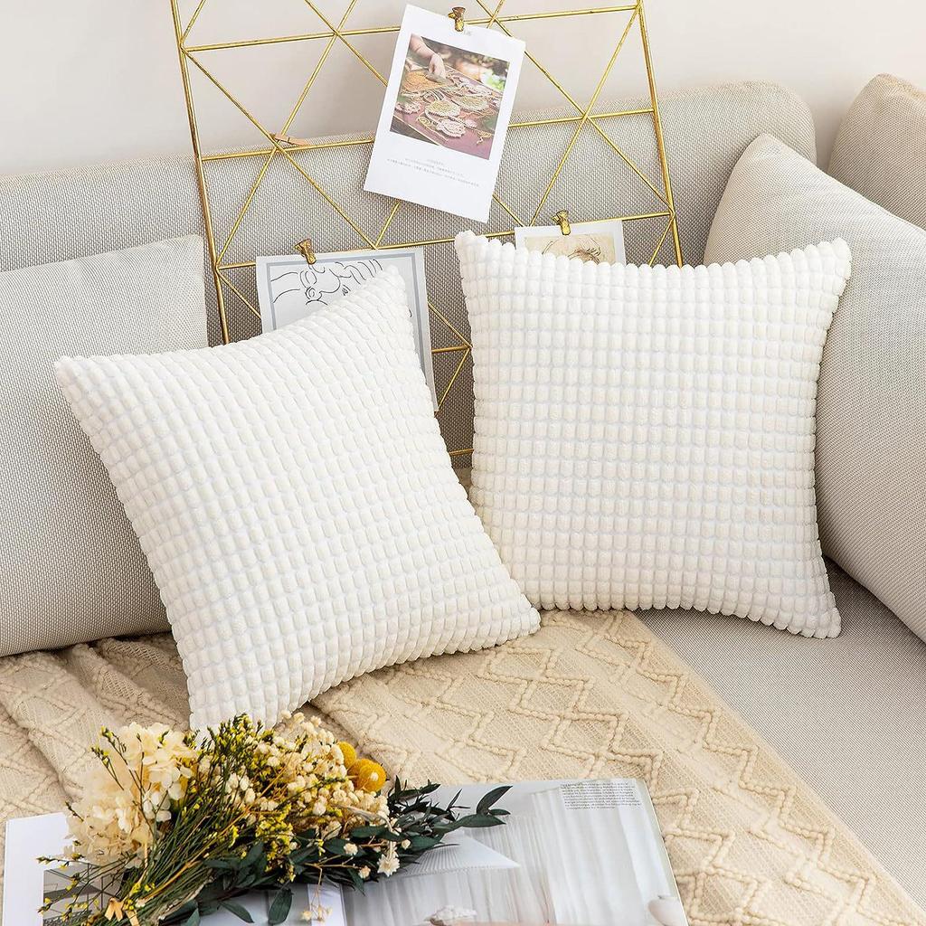 Nordic Corduroy Throw Pillow - Modern Sofa Cushion with Corn Kernel Design