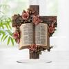 2D Cross Ornament Flat Acrylic Sign Handcraft Fashion Supplies Book Rose Pattern Decoration Tabletop
