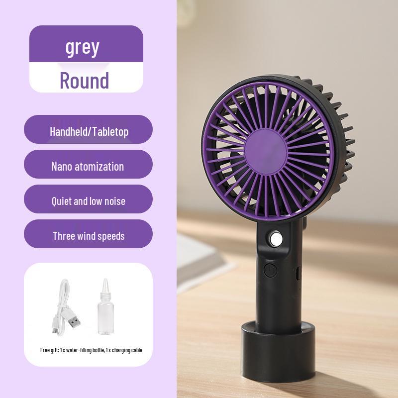 Cartoon Mini Handheld Humidifying Fan with USB Charging