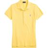 Polo Однотонная вышитая рубашка поло с коротким рукавом, приталенного кроя, женская, желтая WMPOKNINB920189-700