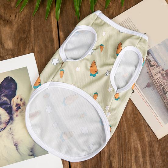 Жилет для домашних животных с мультяшным узором, удобный дышащий, мягкий, впитывающий пот наряд, защищает кожу, милый питомец