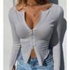 Autumn Winter Women Tops Up and Down Zipper Bottoming Shirt Europe and the United States Slim Sexy T-shirt Female