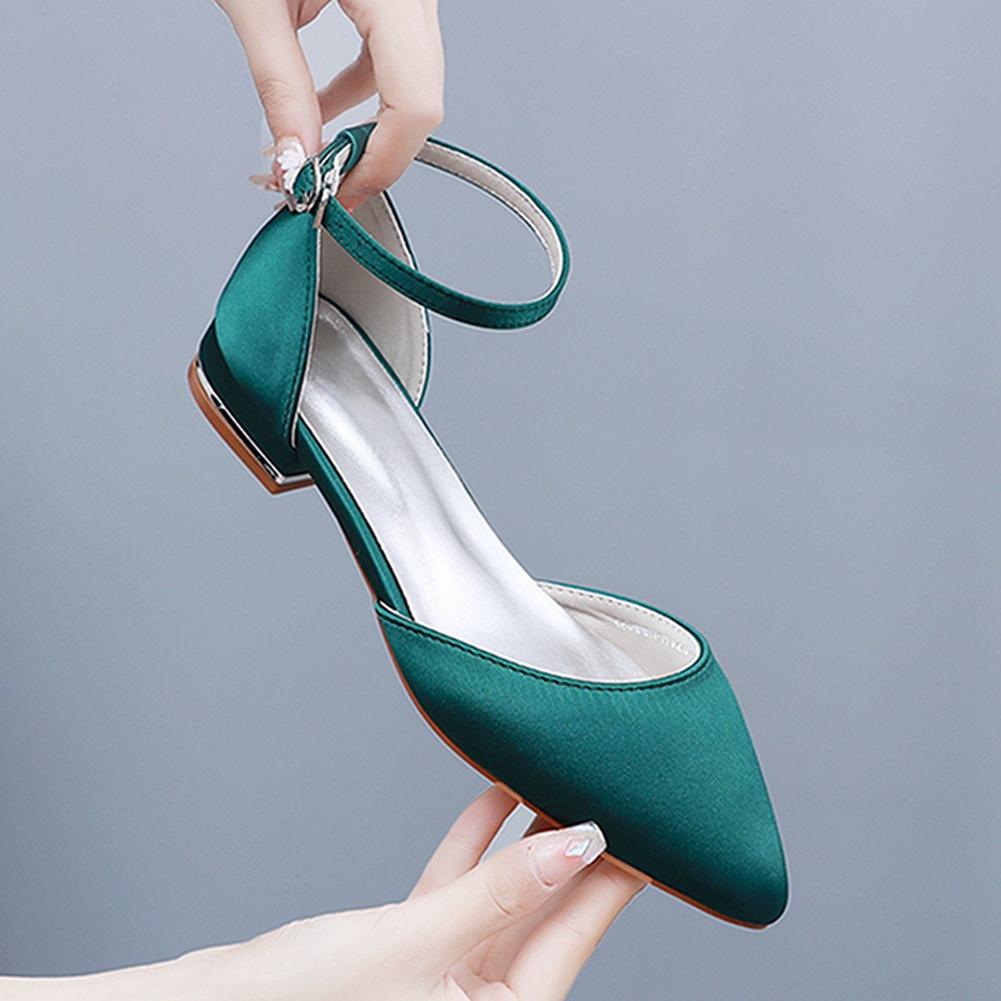 Туфли для женщин больших размеров 35-43 Весенне-осенние туфли-лодочки Вечерние для вечеринки Заостренный носок Ремешок с пряжкой Повседневные Гладиаторы Zapatos De Mujer