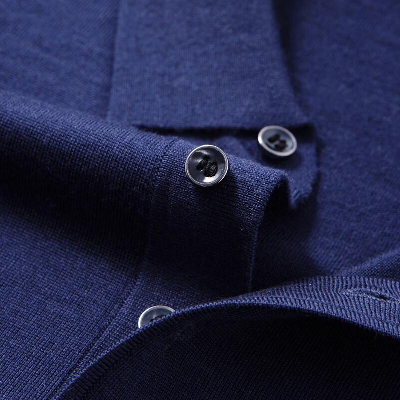 ROMON Men's Lapel Collar Casual Wool-Blend Sweater