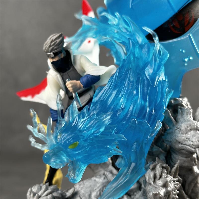Naruto Shippuden Kakashi Hatake Figure, Sixth Hokage Water Dragon Battle Ver. Collectible Statue, Premium PVC Anime Model for Fans Collection