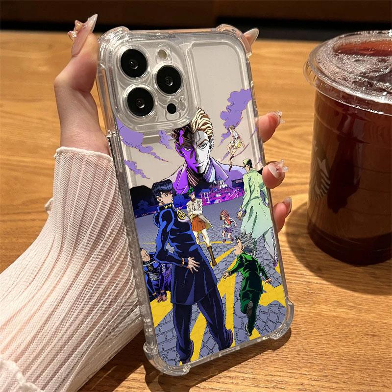 Чехол-подушка от падения с четырьмя углами J-JoJo's Bizarre Adventure для iPhone 17 Air 16 15 14 Plus 13 12 11 Pro Max XS Max X XS