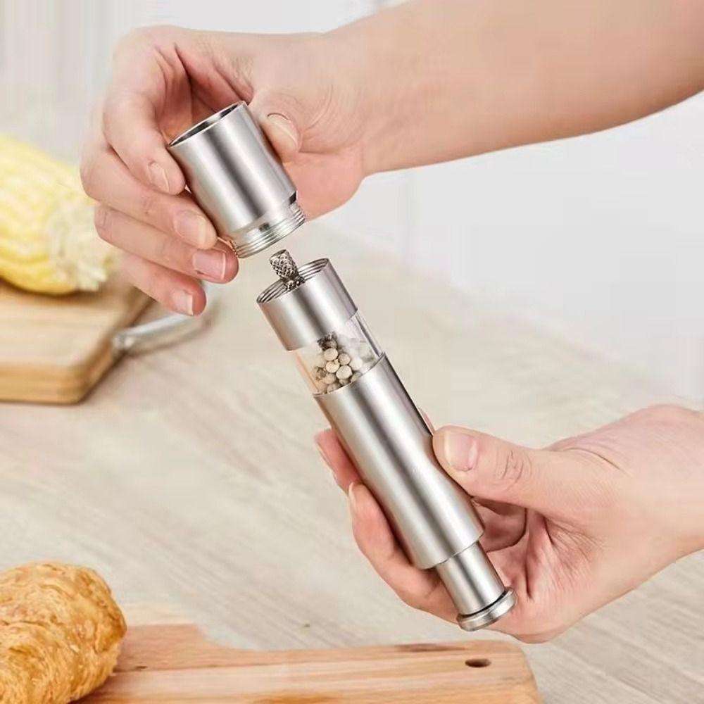 Thumb Push Button Pepper Grinder Stainless Steel Thumb Push Grinder  Barbecue Seasoning