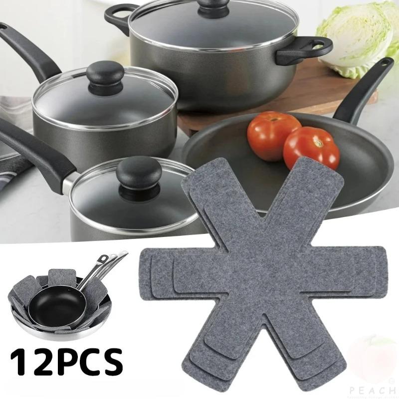 Защитные чехлы для кастрюль и сковородок 12 шт., нетканые разделители для кастрюль 3 размеров, разделители для защиты кастрюль, разделители, кухонная утварь