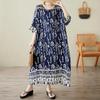 Short Sleeve Plus Size Vintage Floral New In Dresses for Women Casual Loose Long Summer Dress