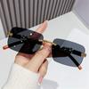 UV400 Rimless Cut Edge Sunglasses Unique Rectangle Sun Glasses  Daily Party Holiday Outdoor