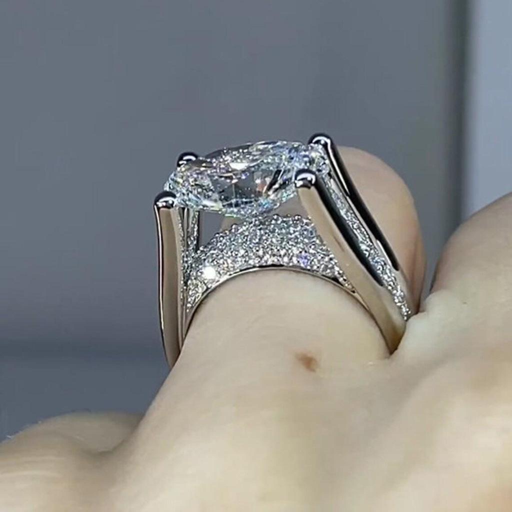 Обручальное кольцо с бриллиантом Zhenrong из высокоуглеродистого металла в форме яйца - Дизайн «Вечное сердце» для свадьбы или годовщины