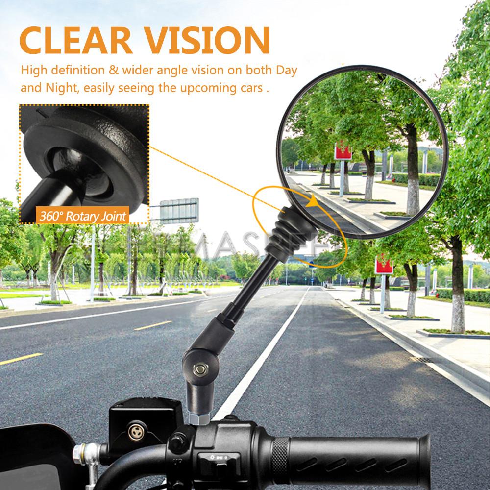 Универсальные круглые зеркала для мотоцикла, 10 мм, складное зеркало заднего вида для квадроцикла, регулируемый на 360 ° руль, скутер, байк, боковая сторона