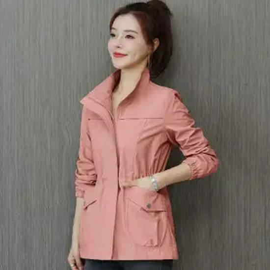 Women's Slimming Trench Coat with Stand Collar - 2024 Spring/Autumn Fashion