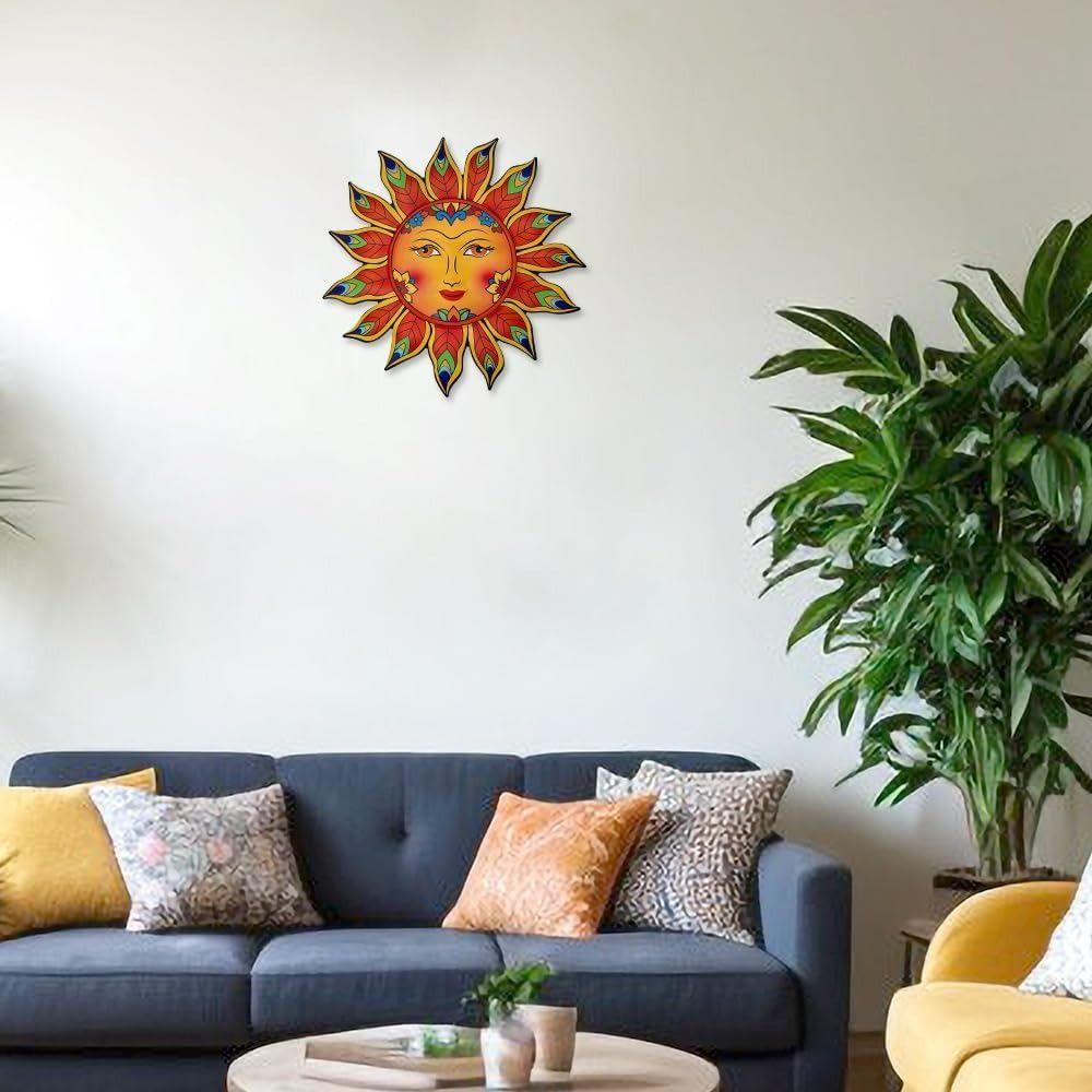 New Metal Sun Wall Decor Friendly Face Funny Wall Art Decoration Sun Flower Hanging Decoration Living Room Bedroom