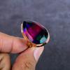 Двухцветный турмалиновый драгоценный камень медное ювелирное кольцо размер 7