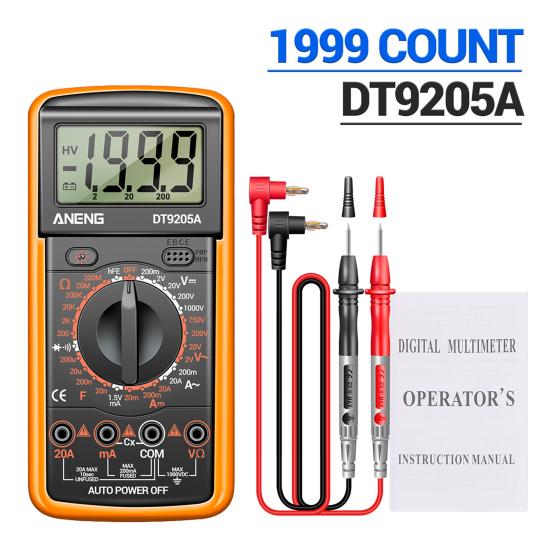 Цифровой мультиметр с ЖК-дисплеем, автоматический диапазон, профессиональное измерение емкости, частоты, сопротивления, портативный тестер транзисторов переменного/постоянного тока Electrica