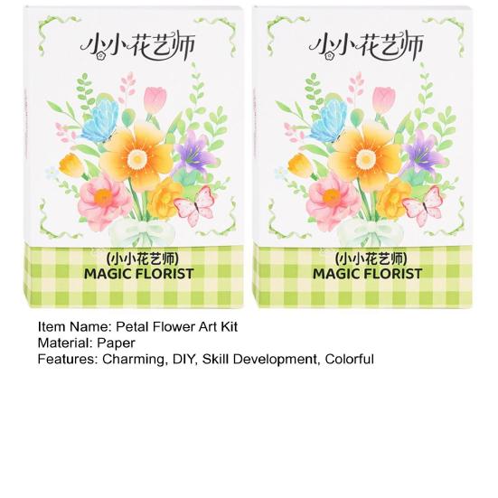 Magic Petal Flower Kit DIY Paper Flower Bouquet Kit 3D Dyed Blossoms with Colorful Petals Educational Floral Art Craft for Kids