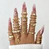 Модное кольцо в европейском и американском стиле с имитацией жемчуга, набор колец «Любовь», с многосуставным открытием, регулируемое, нишевого дизайна для женщин