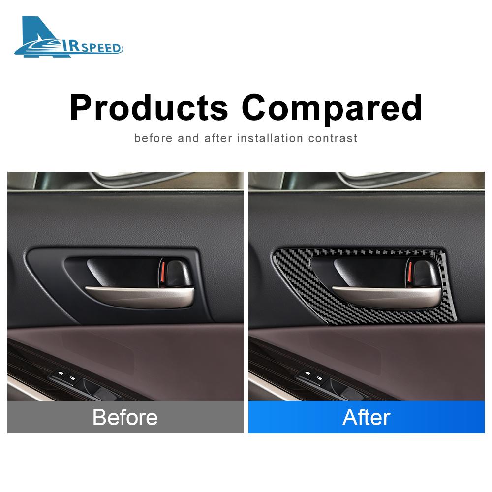 Real Soft Carbon Fiber Sticker For Lexus IS250 300 350 200T 2013 2014 2015 2016 2017 2018 2019 Front Door Handle LHD Sticker