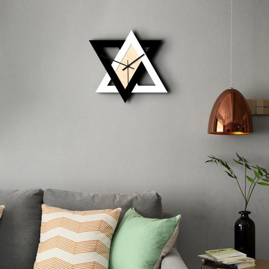 Настенные часы Высококлассные и элегантные без номера в скандинавском стиле. Простая установка. Контрастный цвет для спальни.