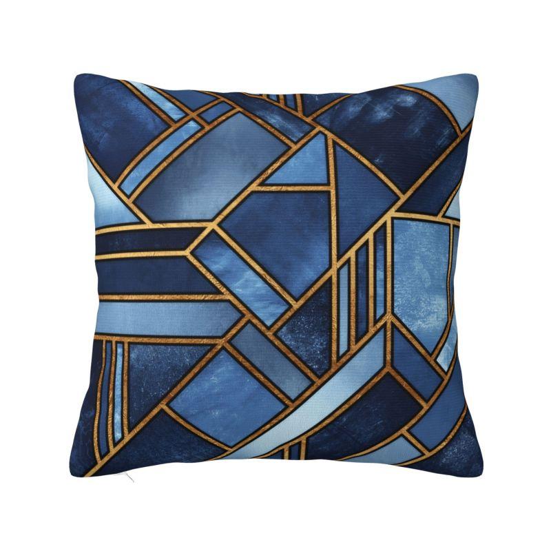 Colorful Mountains With Geometric Shapes Cushion Cover x cm Polyester Velvet Throw Pillow Case For Sofa Bedding Pillowslip
