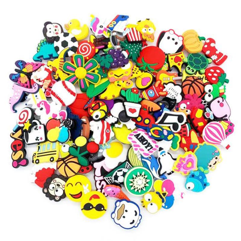 20 шт. случайный стиль DIY тапочки ПВХ милые мультяшные туфли шарм обувь пряжка