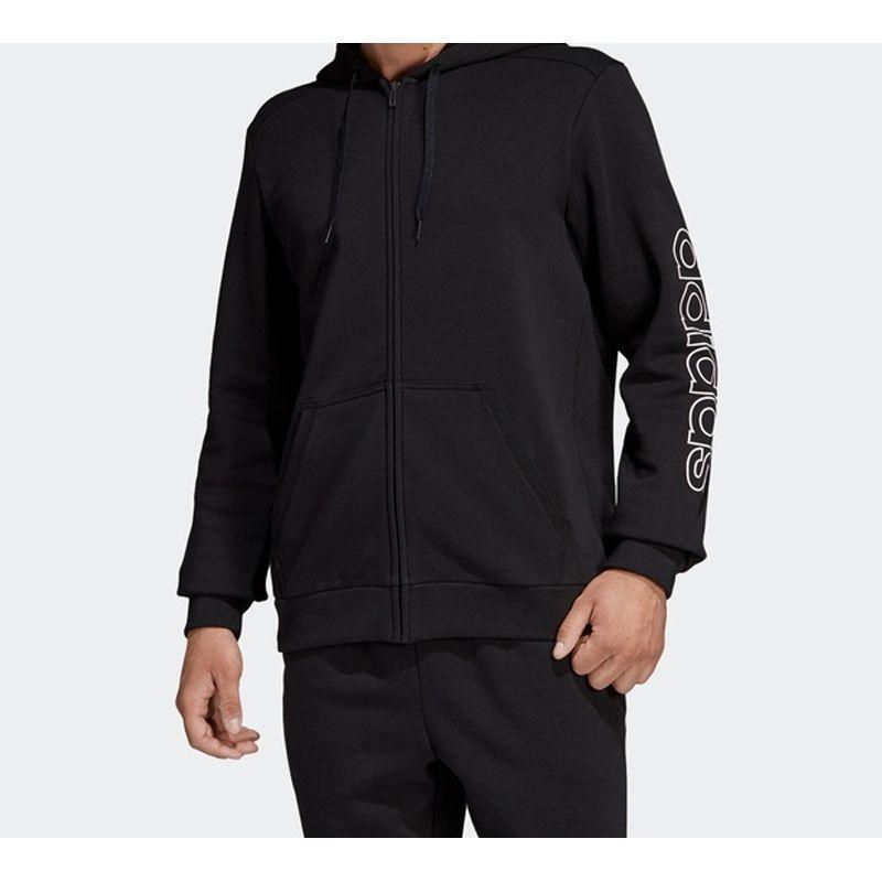 adidas Originals Trefoil Спортивная вязаная куртка с капюшоном Мужская верхняя одежда Черный DU0364