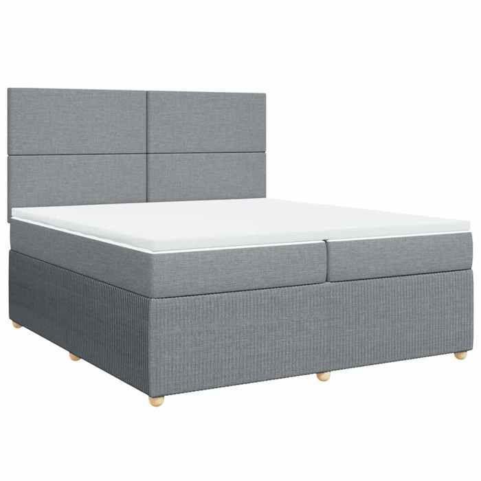 Maison Exclusive - Sommier à lattes de lit avec matelas Gris clair 200x200cm Tissu