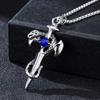 Celebritys Same Retro Plate Snake Sword Cross Necklace Creative Alloy Jewelry Trendy Mens Hip Hop Sweater Chain