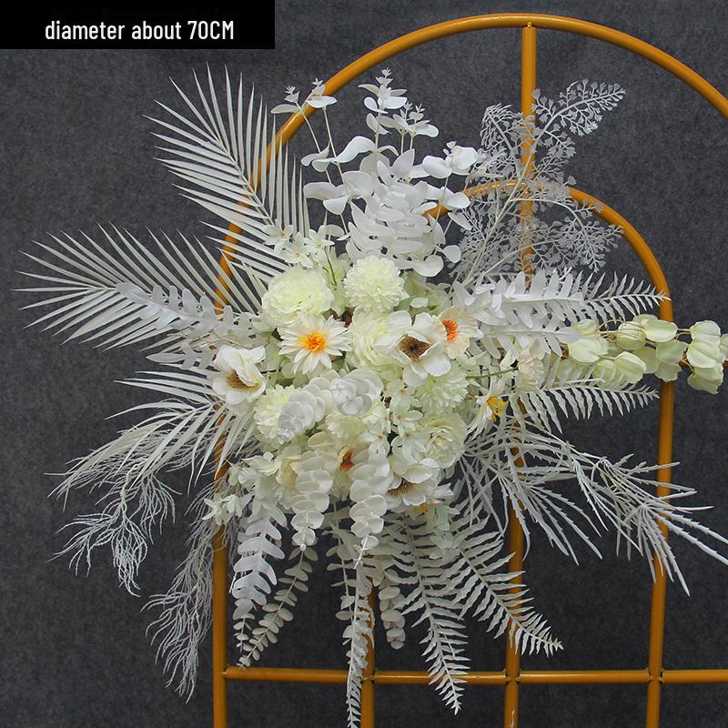 Wedding Aisle Floral Arrangement: Artificial Flower Basket & Row Decoration