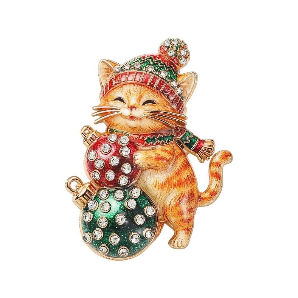 Crystal Rhinestone Lapel Pin Sparkly Enamel Brooch New Christmas Brooch Women