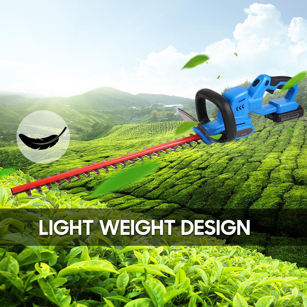 Аккумуляторный кусторез, электрический кусторез 20 В с лезвиями двойного действия 22 дюйма, режущая кромка 3/4 дюйма