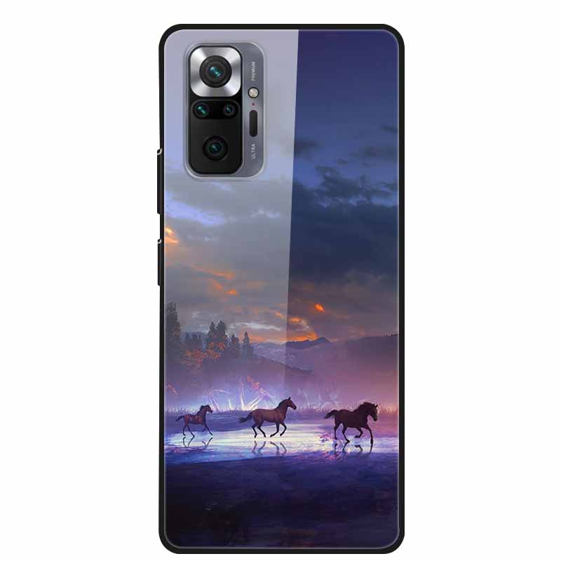 Цветная закаленная стеклянная крышка для чехла Xiaomi Redmi Note 10 Pro, жесткий противоударный Funda для чехлов Redmi Note10 / Note 10Pro, корпус