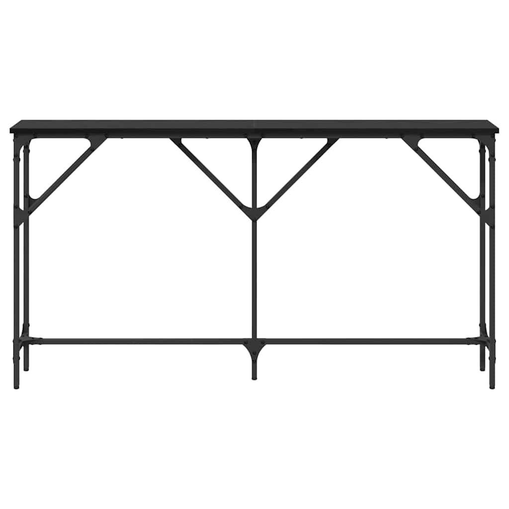 Console Table Black Oak Effect 140 x 23 x 75 cm