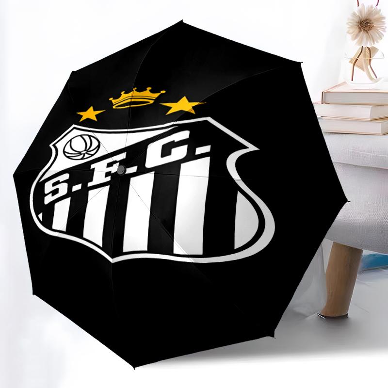 Printed Santos SFC logo Folding Umbrella,Outdoor,Leisure,And Travel Umbrella,Durable Umbrella Fabric,Birthday And Holiday Gift