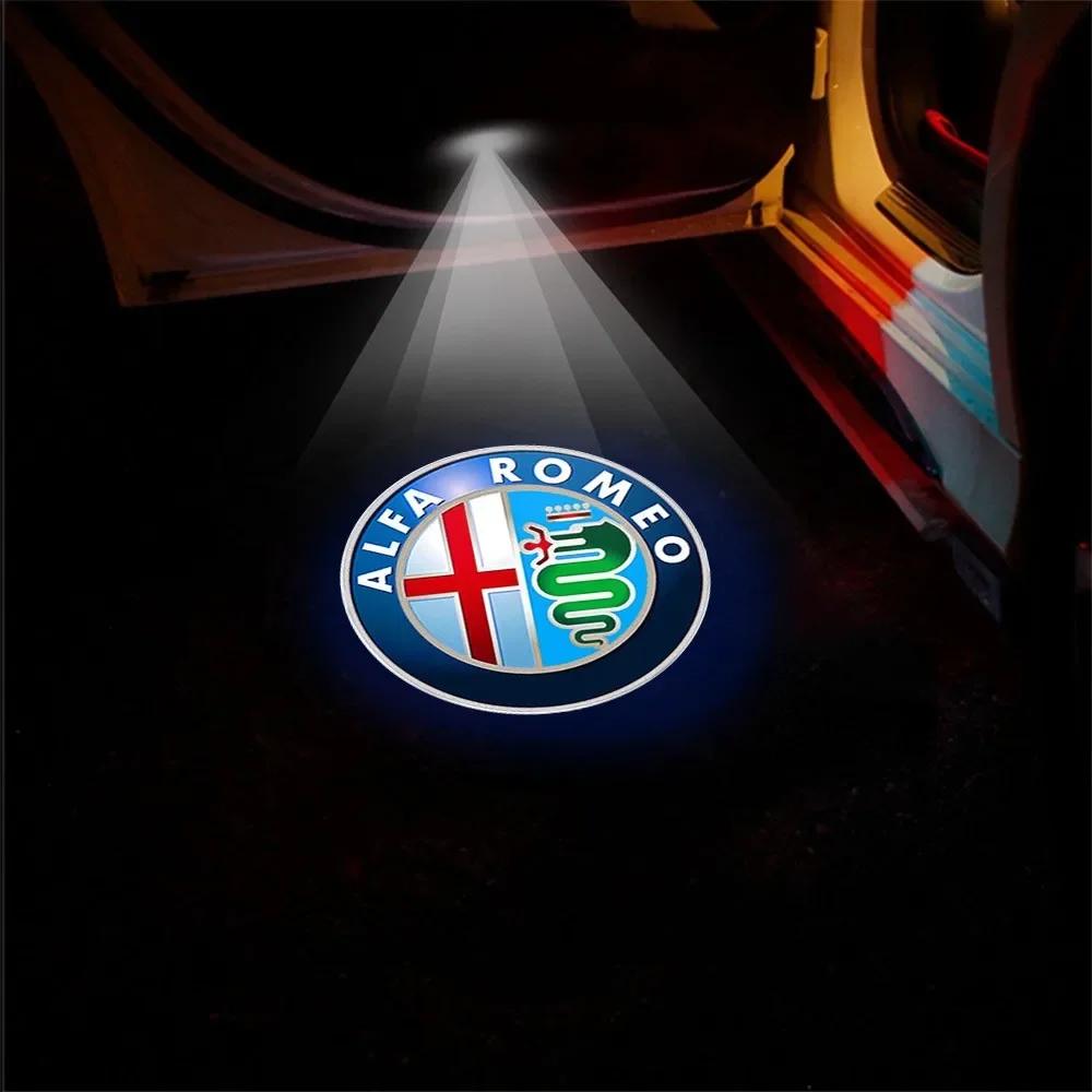 Car Stickers For Alfa Romeo Car Wireless Door Led Welcome Light Projection Lamp Light Decoration For Alfa Romeo Tonale Stelvio M zxb894
