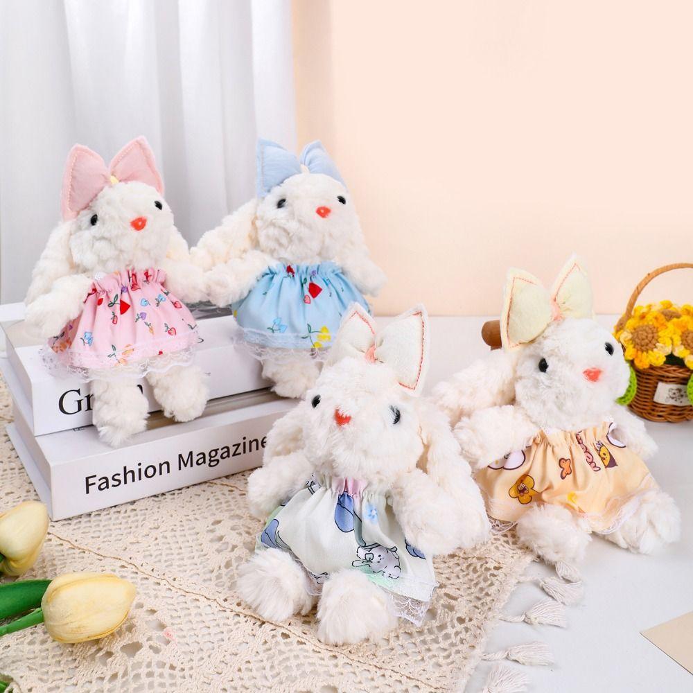 Rabbit Doll Drooping Ear Rabbit Pendant Bowknot Car Key Ring Plush Rabbit Keychain Small Gifts