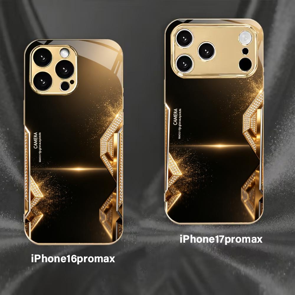 Высококачественный модный черный золотой чехол для телефона funda iphone для iPhone 17 pro max защитное стекло для iPhone 17 16 15 14 13 12pm Pro Plu