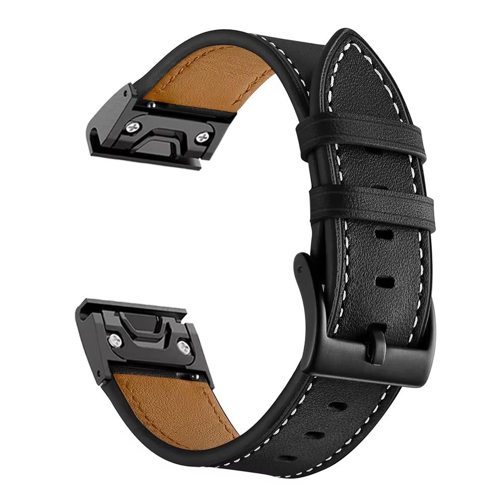 26 мм Белый шов Быстросъемный ремешок для часов Garmin Fenix 8 Pro AMOLED 51 мм/8 51 мм/Enduro 3/2 Волокно Кожаный сменный ремешок