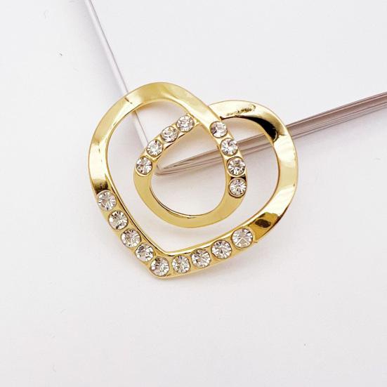 Пряжка для шарфа Многофункциональная геометрия Блестящие стразы Инкрустированные декоративные аксессуары для одежды Сердце любви