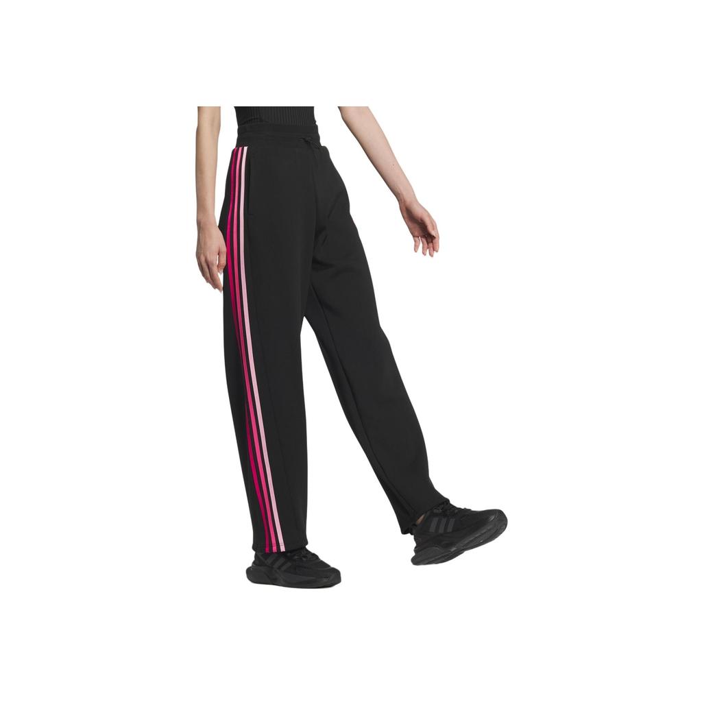 Adidas Dance Retro Sport Side Stripe Loose Casual Comfortable Knit Pants Women Pants Black JJ3565
