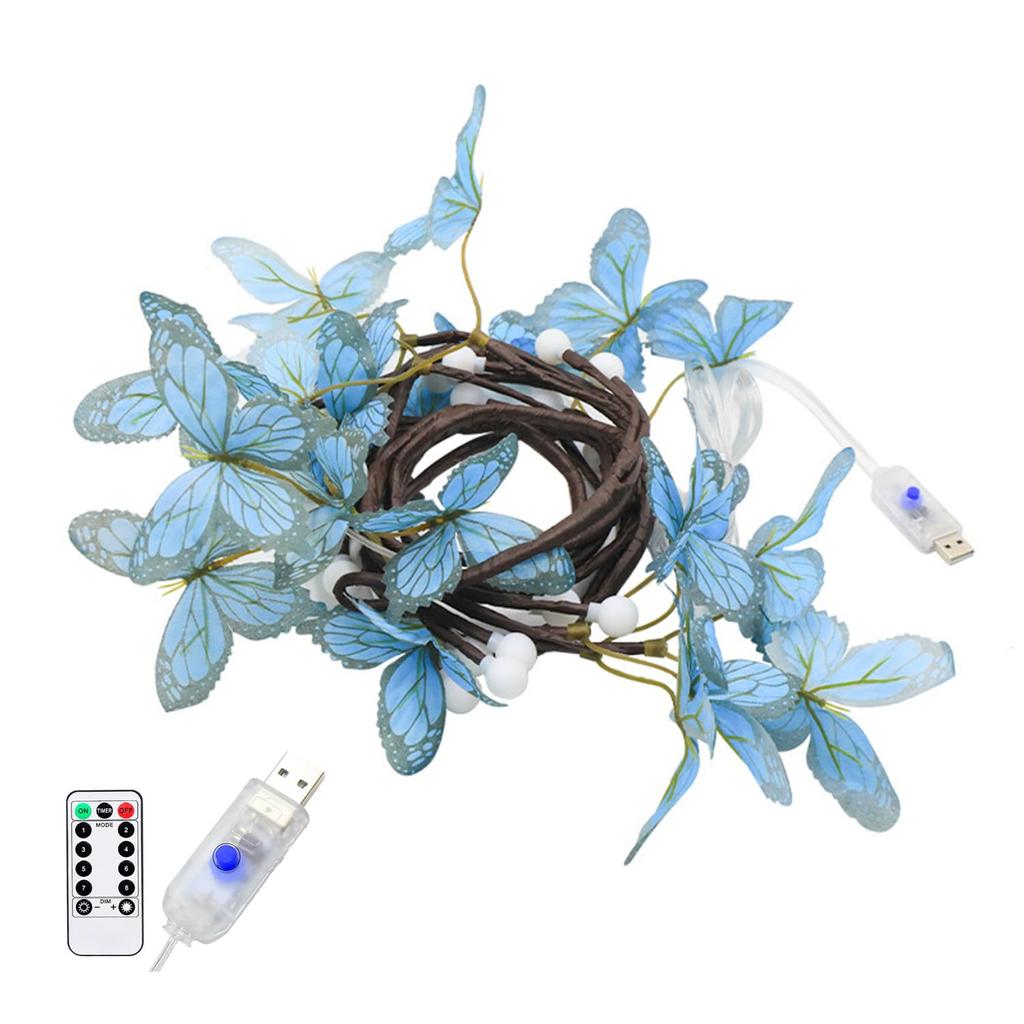 LED Willow Vine Lights with Remote DIY 8 Modes USB Operated Butterfly Fairy Lights Branches Light for Christmas Wall Home Decor