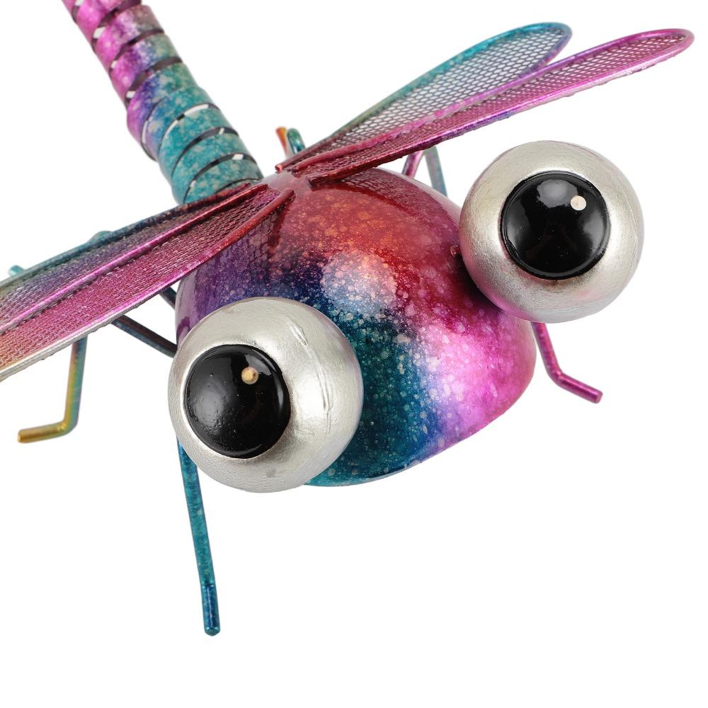 2pcs Hanging Pendant Metal Dragonfly Sculpture Iron Dragonfly Yard Decor Flower Pot Decoration
