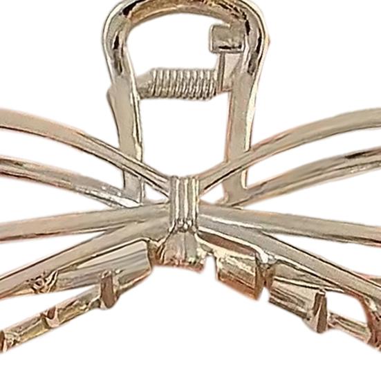 Женская заколка для волос с полым геометрическим бантом, заколка для волос с противоскользящими зубцами для волос на затылке